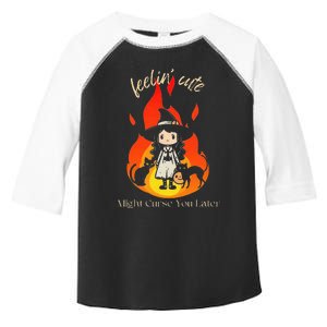 Feeling Cute Might Curse You Later Cute Witch Toddler Fine Jersey T-Shirt