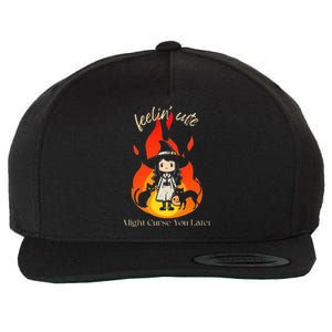 Feeling Cute Might Curse You Later Cute Witch Wool Snapback Cap