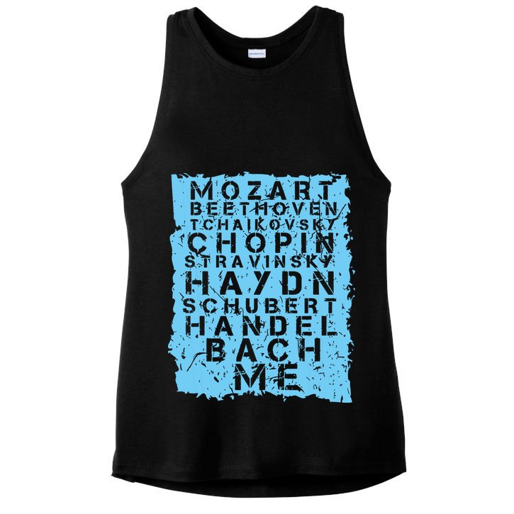 Famous Classical Music Composer Gift Musician Mozart Ladies PosiCharge Tri-Blend Wicking Tank