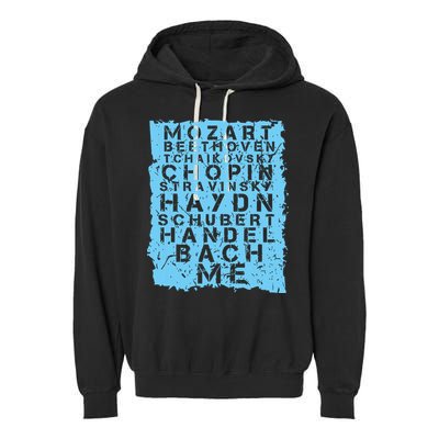 Famous Classical Music Composer Gift Musician Mozart Garment-Dyed Fleece Hoodie