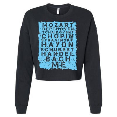 Famous Classical Music Composer Gift Musician Mozart Cropped Pullover Crew