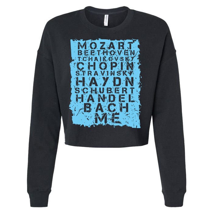 Famous Classical Music Composer Gift Musician Mozart Cropped Pullover Crew