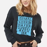 Famous Classical Music Composer Gift Musician Mozart Cropped Pullover Crew