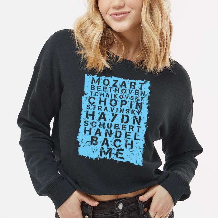 Famous Classical Music Composer Gift Musician Mozart Cropped Pullover Crew