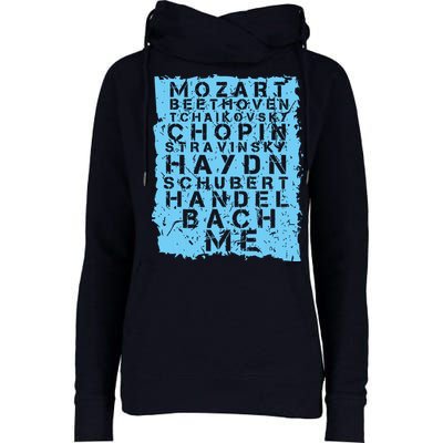 Famous Classical Music Composer Gift Musician Mozart Womens Funnel Neck Pullover Hood