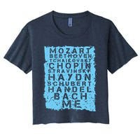 Famous Classical Music Composer Gift Musician Mozart Women's Crop Top Tee