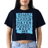 Famous Classical Music Composer Gift Musician Mozart Women's Crop Top Tee