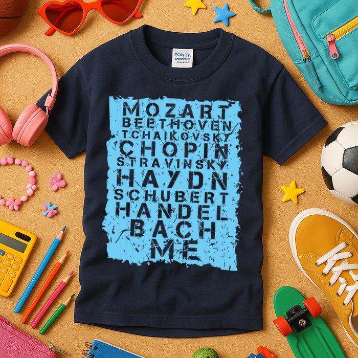 Famous Classical Music Composer Gift Musician Mozart Kids T-Shirt