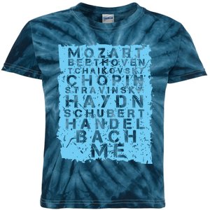 Famous Classical Music Composer Gift Musician Mozart Kids Tie-Dye T-Shirt