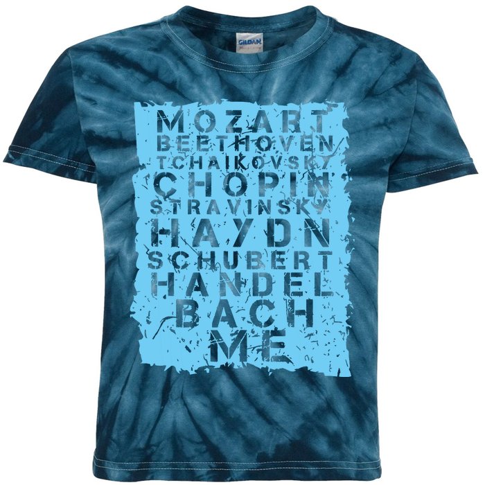 Famous Classical Music Composer Gift Musician Mozart Kids Tie-Dye T-Shirt