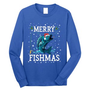 Funny Christmas Merry Fishmas Fishing Fisher Xmas Funny Gift Funny Gift Long Sleeve Shirt