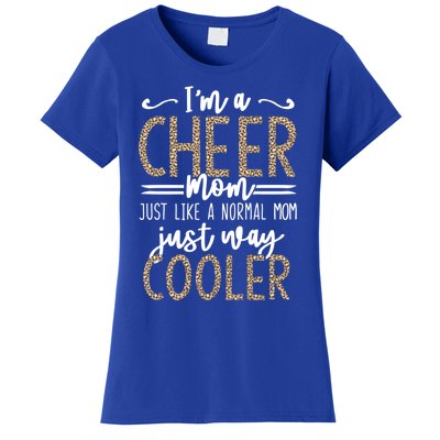 Funny Cheerleading Mother Leopard Cheetah Print Cheer Mom Meaningful Gift Women's T-Shirt