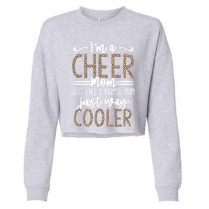 Funny Cheerleading Mother Leopard Cheetah Print Cheer Mom Meaningful Gift Cropped Pullover Crew