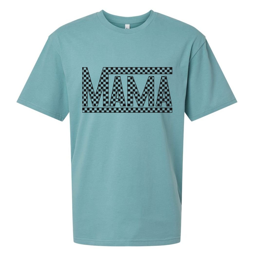 Funny Checkered Mama Black White Gift Wo Sueded Cloud Jersey T-Shirt
