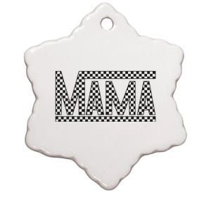 Funny Checkered Mama Black White Gift Wo Ceramic Star Ornament