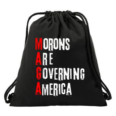 Funny Cool Morons Are Governing America Drawstring Bag