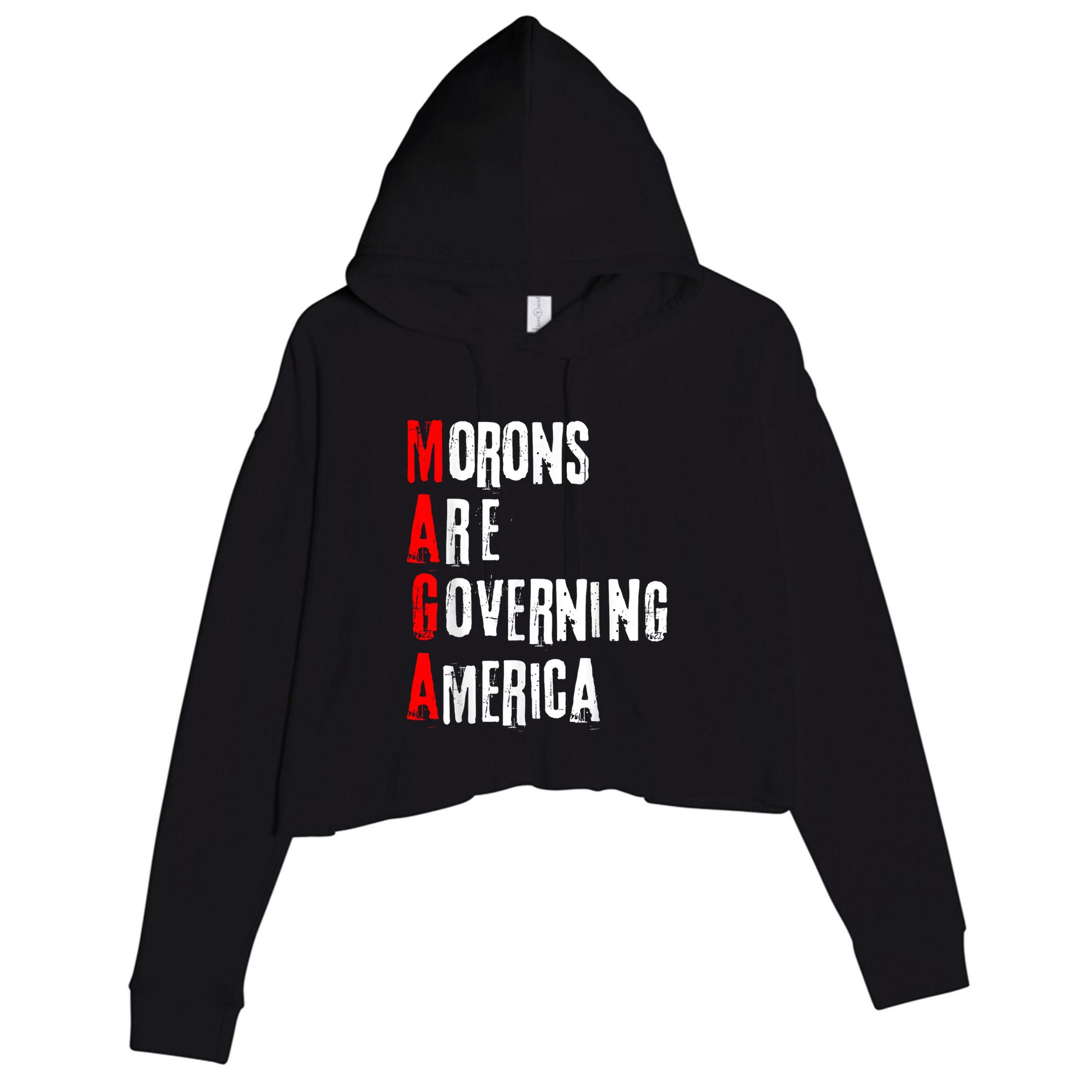 Funny Cool Morons Are Governing America Crop Fleece Hoodie