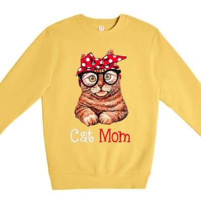 Funny Cat Mom Cat Lovers Mothers Day Mom Funny Mothers Gift Premium Crewneck Sweatshirt