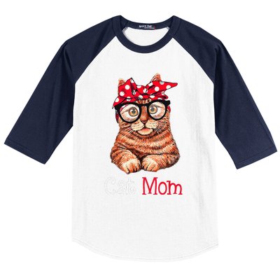 Funny Cat Mom Cat Lovers Mothers Day Mom Funny Mothers Gift Baseball Sleeve Shirt