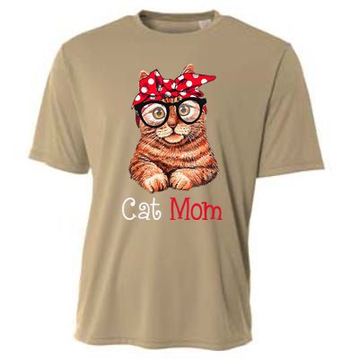 Funny Cat Mom Cat Lovers Mothers Day Mom Funny Mothers Gift Cooling Performance Crew T-Shirt