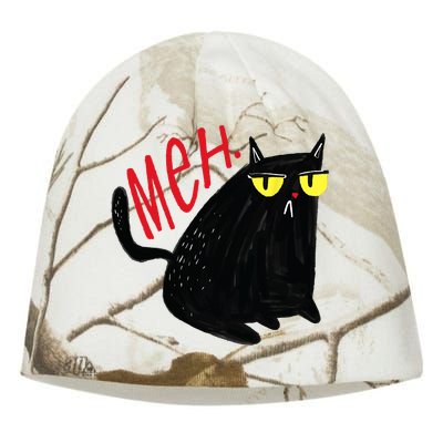 Funny Cat Meh Meow Black Cat For Men Women Gifts Kati - Camo Knit Beanie