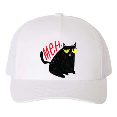 Funny Cat Meh Meow Black Cat For Men Women Gifts Yupoong Adult 5-Panel Trucker Hat