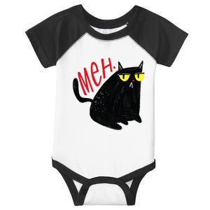 Funny Cat Meh Meow Black Cat For Men Women Gifts Infant Baby Jersey Bodysuit