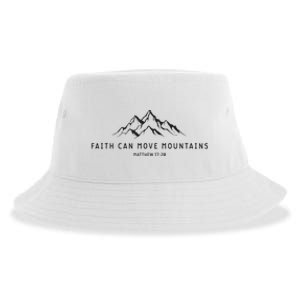 Faith Can Move Mountains Christian Religious Sustainable Bucket Hat