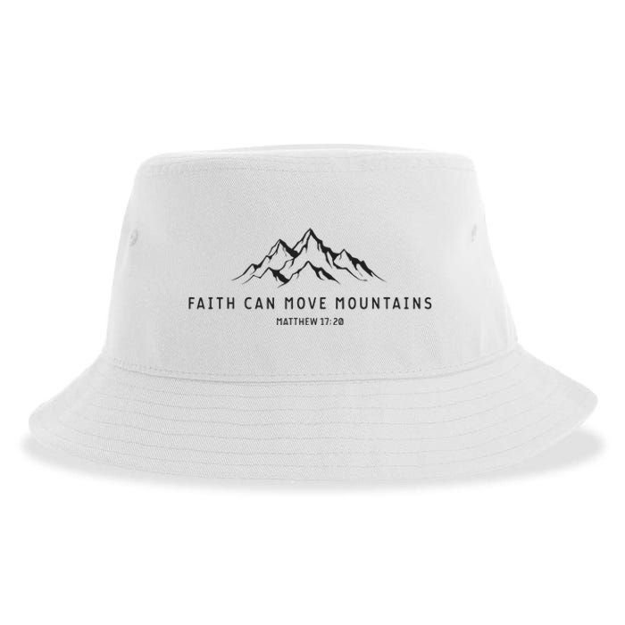 Faith Can Move Mountains Christian Religious Sustainable Bucket Hat