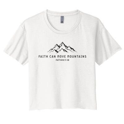 Faith Can Move Mountains Christian Religious Women's Crop Top Tee