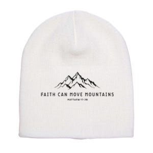 Faith Can Move Mountains Christian Religious Short Acrylic Beanie