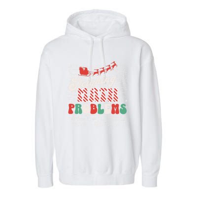 Funny Christmas Math Teacher Santa Garment-Dyed Fleece Hoodie