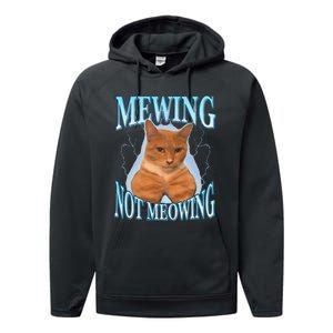 Funny Cat Meme Mewing LooksMax Meowing cat Trend Performance Fleece Hoodie