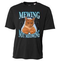 Funny Cat Meme Mewing LooksMax Meowing cat Trend Cooling Performance Crew T-Shirt