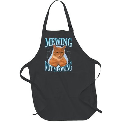 Funny Cat Meme Mewing LooksMax Meowing cat Trend Full-Length Apron With Pockets