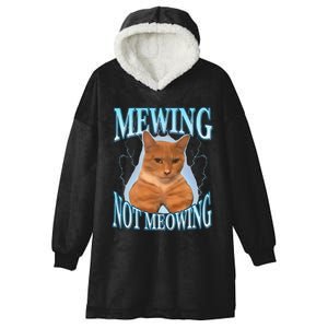 Funny Cat Meme Mewing LooksMax Meowing cat Trend Hooded Wearable Blanket