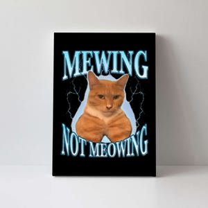 Funny Cat Meme Mewing LooksMax Meowing cat Trend Canvas