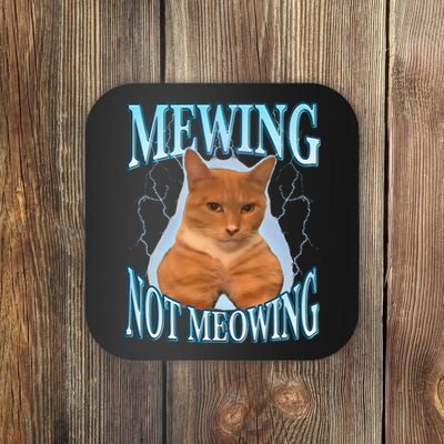 Funny Cat Meme Mewing LooksMax Meowing cat Trend Coaster