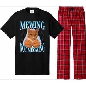 Funny Cat Meme Mewing LooksMax Meowing cat Trend Pajama Set