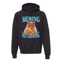 Funny Cat Meme Mewing LooksMax Meowing cat Trend Premium Hoodie