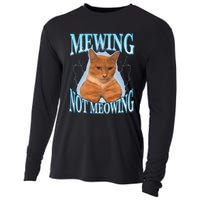 Funny Cat Meme Mewing LooksMax Meowing cat Trend Cooling Performance Long Sleeve Crew