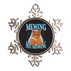 Funny Cat Meme Mewing LooksMax Meowing cat Trend Metallic Star Ornament