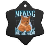 Funny Cat Meme Mewing LooksMax Meowing cat Trend Ceramic Star Ornament