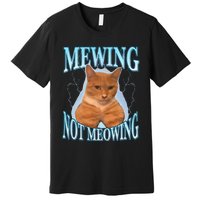 Funny Cat Meme Mewing LooksMax Meowing cat Trend Premium T-Shirt