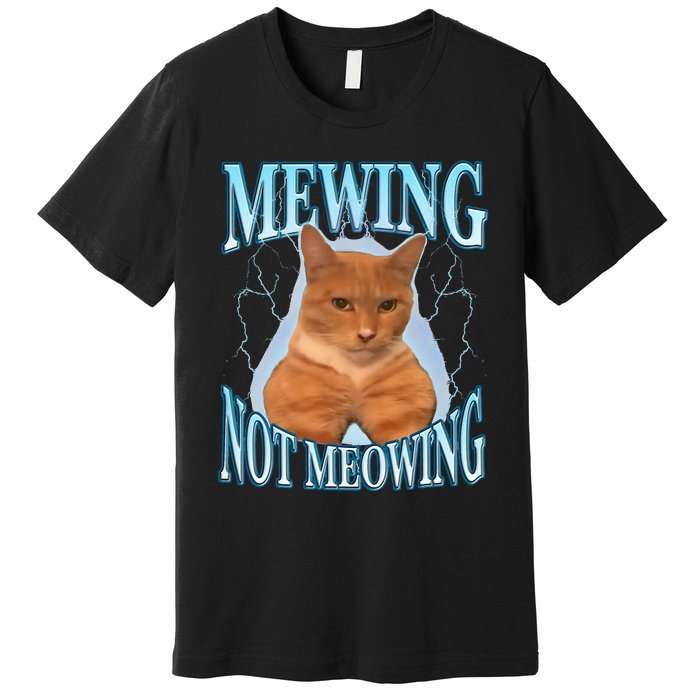 Funny Cat Meme Mewing LooksMax Meowing cat Trend Premium T-Shirt