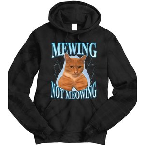 Funny Cat Meme Mewing LooksMax Meowing cat Trend Tie Dye Hoodie