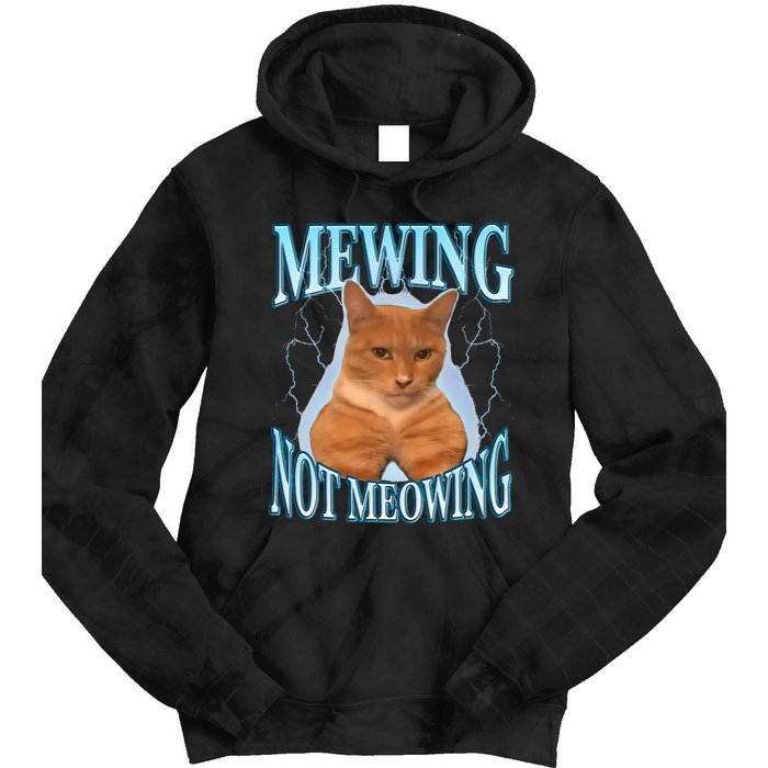 Funny Cat Meme Mewing LooksMax Meowing cat Trend Tie Dye Hoodie