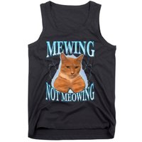 Funny Cat Meme Mewing LooksMax Meowing cat Trend Tank Top