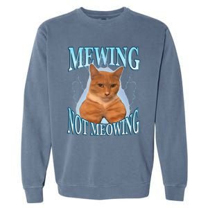 Funny Cat Meme Mewing LooksMax Meowing cat Trend Garment-Dyed Sweatshirt