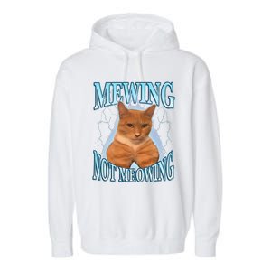 Funny Cat Meme Mewing LooksMax Meowing cat Trend Garment-Dyed Fleece Hoodie